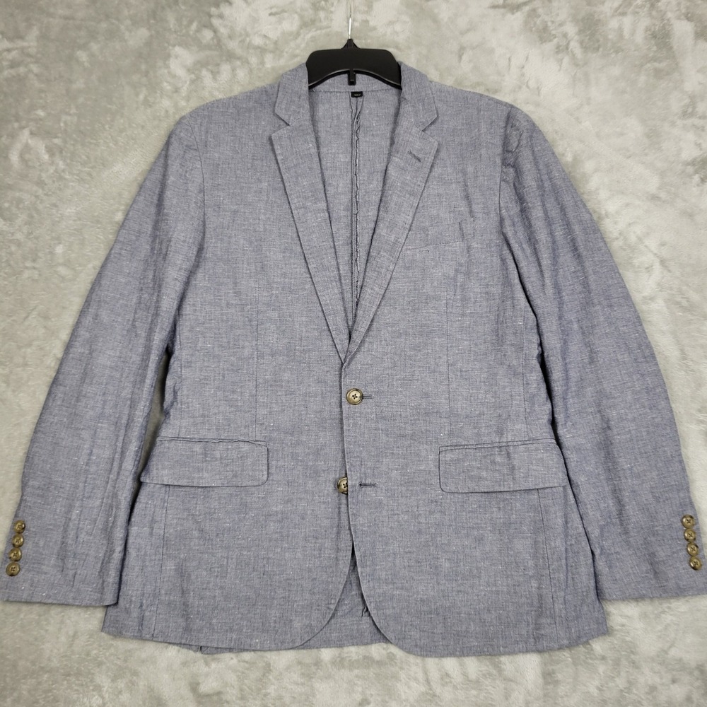 J.Crew Men's Ludlow Blazer 38S Gray Linen Blend Unstructured SOMELOS Fabric